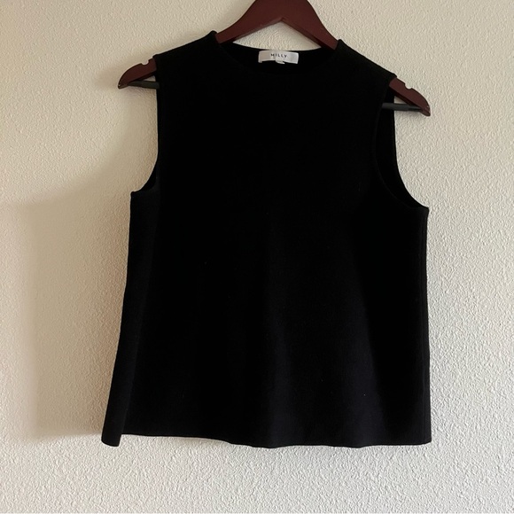 NWOT Milly of New York Black High Neck Sweater Vest Size Large - Picture 2 of 5